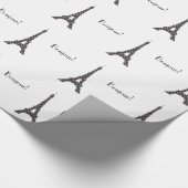 Französischer Tupfen-Schwarzweiss-Eiffelturm Geschenkpapier (Ecke)