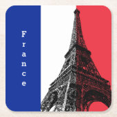 Französischer Untersetzer, Eiffelturm, romantische Rechteckiger Pappuntersetzer (Vorderseite)