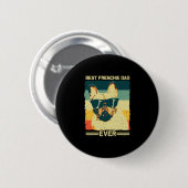 Französischer Vater Design Männer Vater Französisc Button (Vorne & Hinten)
