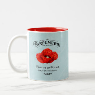 Französischer Vintage-Duftstoffhersteller rote Moh Zweifarbige Tasse