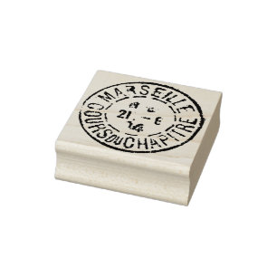 Französischer Vintage-Poststempel Marseille Scrapb Gummistempel