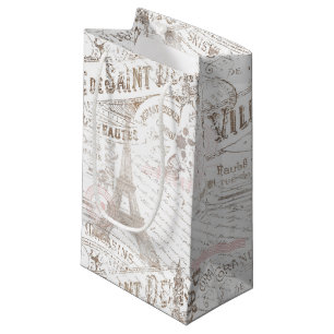 Französischer Vintage-Romantik-Collage Rosa ID226 Kleine Geschenktüte