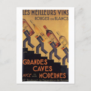 Französischer Vintage-Wein Les Meilleurs Vins Postkarte