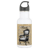 Französischer Vorsitz in Burlap Trinkflasche (Vorderseite)