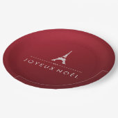 Französischer WeihnachtenJoyeux Pappteller (Schrägansicht)