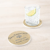 Französischer Wein auf Burlap Getränkeuntersetzer (Seite)