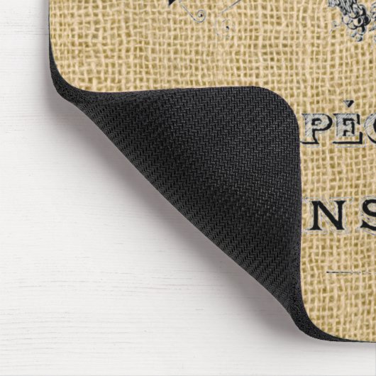 Französischer Wein auf Burlap Mousepad (Ecke)