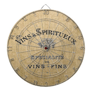 Französischer Wein auf Jute Dartscheibe