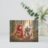 Französischer Wolf-Begleiter Waldspaziergang Postkarte (Stehend Vorderseite)