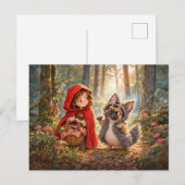 Französischer Wolf-Begleiter Waldspaziergang Postkarte (Vorne/Hinten)