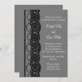 Französisches Abendessen der Probe Lace (grau) Einladung (Vorne/Hinten)