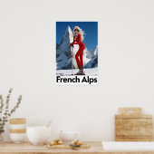 Französisches Alpen-Skiplakat Poster (Küche)