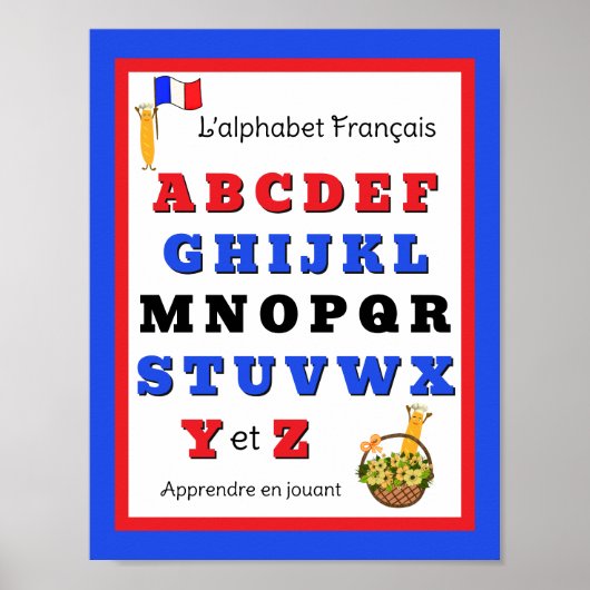 Französisches Alphabet Kinder Poster (Vorne)