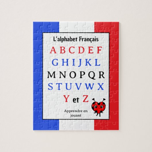 Französisches Alphabet Kinderpuzzle Puzzle (Vertikal)