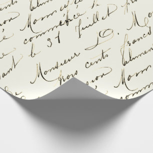Französisches Antiquitätenskript Sepia-Geschenkpap Geschenkpapier