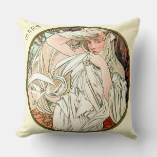 Französisches Art Nouveau März-Kissen Kissen