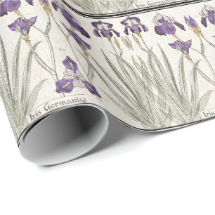 Französisches Art Nouveau Schwertlilien-Geschenkpa Geschenkpapier