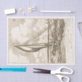 Französisches Auslaufen von Segelbooten auf Open W Seidenpapier (Handwerk)