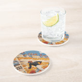 französisches Autorennen Vintag - 24h du Mans Getränkeuntersetzer (Seite)