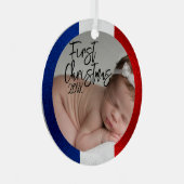 Französisches Baby's First Christmas Ornament Aus Metall (Vorderseite Rechts)