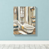Französisches Badezimmer mit Badewanne Leinwanddruck (Insitu (Holzboden))
