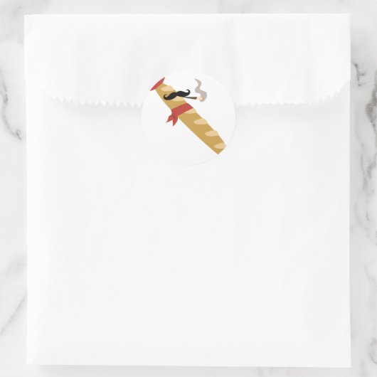 Französisches Baguette Runder Aufkleber (Tasche)