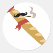 Französisches Baguette Runder Aufkleber (Vorderseite)