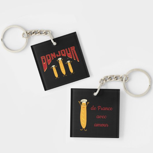 französisches Baguette Schlüsselanhänger