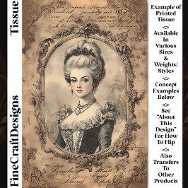 Französisches Barockportrait Sepia CW8L Decoupage Seidenpapier