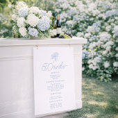 Französisches Blau Hydrangea Getränkekarte Schild