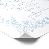 Französisches Blaues Hortensien-Gästebuch-Schild Poster (Ecke)