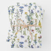Französisches Bluegarten-Wildblumen-Muster Geschenkpapier Set (Beispiel)