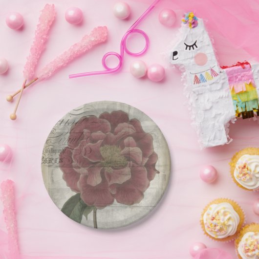 Französisches Blumen-III Pappteller (Party)