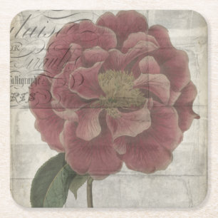 Französisches Blumen-III Rechteckiger Pappuntersetzer