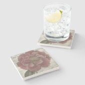 Französisches Blumen-III Steinuntersetzer (Seitenansicht)