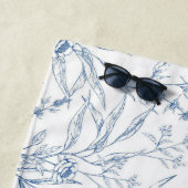 Französisches Blumenhandtuch Blue Monogram Beach H Strandtuch (Beispiel)