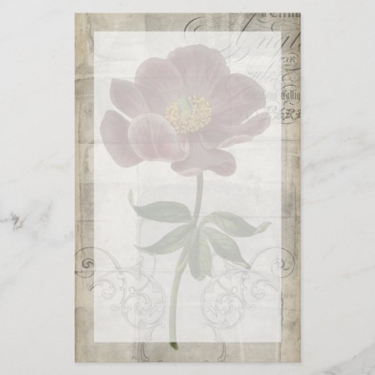 Französisches Blumeni Briefpapier (Vorderseite)