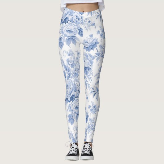 französisches Blumenmuster Leggings (Vorderseite)