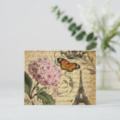 französisches botanisches des Kronenskript Postkarte (Stehend Vorderseite)