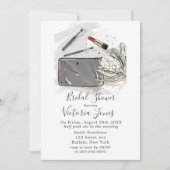 französisches Brautparty mit Mode und Protea Einladung (Vorderseite)