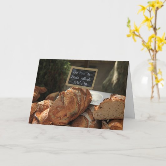 Französisches Brot an einem Marktplatz Karte (Gelbe Blume)