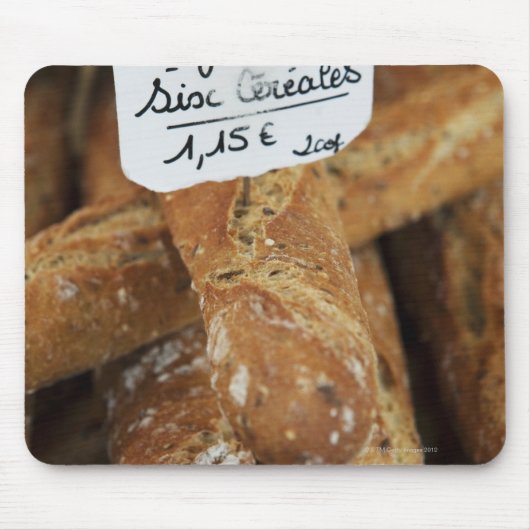 Französisches Brot auf dem Markt Mousepad (Vorne)
