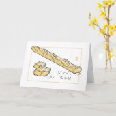 Französisches Brot "Oo-la-la..!" Karte (Gelbe Blume)