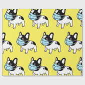 FRANZÖSISCHES BULL DOG WETERMASKWAGENpapier Geschenkpapier (Flach)
