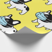 FRANZÖSISCHES BULL DOG WETERMASKWAGENpapier Geschenkpapier (Ecke)