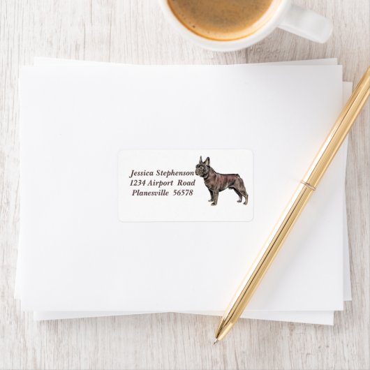 Französisches Bulldog-Adressetikett Adressaufkleber (Insitu)