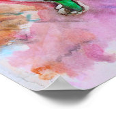 Französisches Bulldog-Aquarellbild Poster (Ecke)