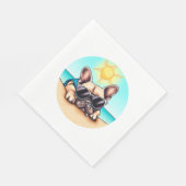 Französisches Bulldog-Geschenk Serviette (Ecke)