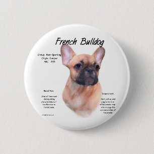 Französisches Bulldog-Geschichtsdesign Button