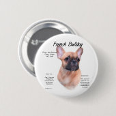 Französisches Bulldog-Geschichtsdesign Button (Vorne & Hinten)